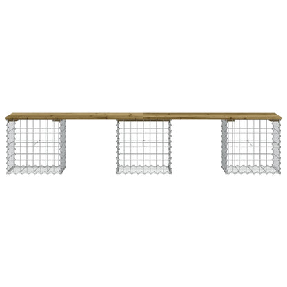 Banc de jardin design gabion 203x44x42 cm bois de pin imprégné