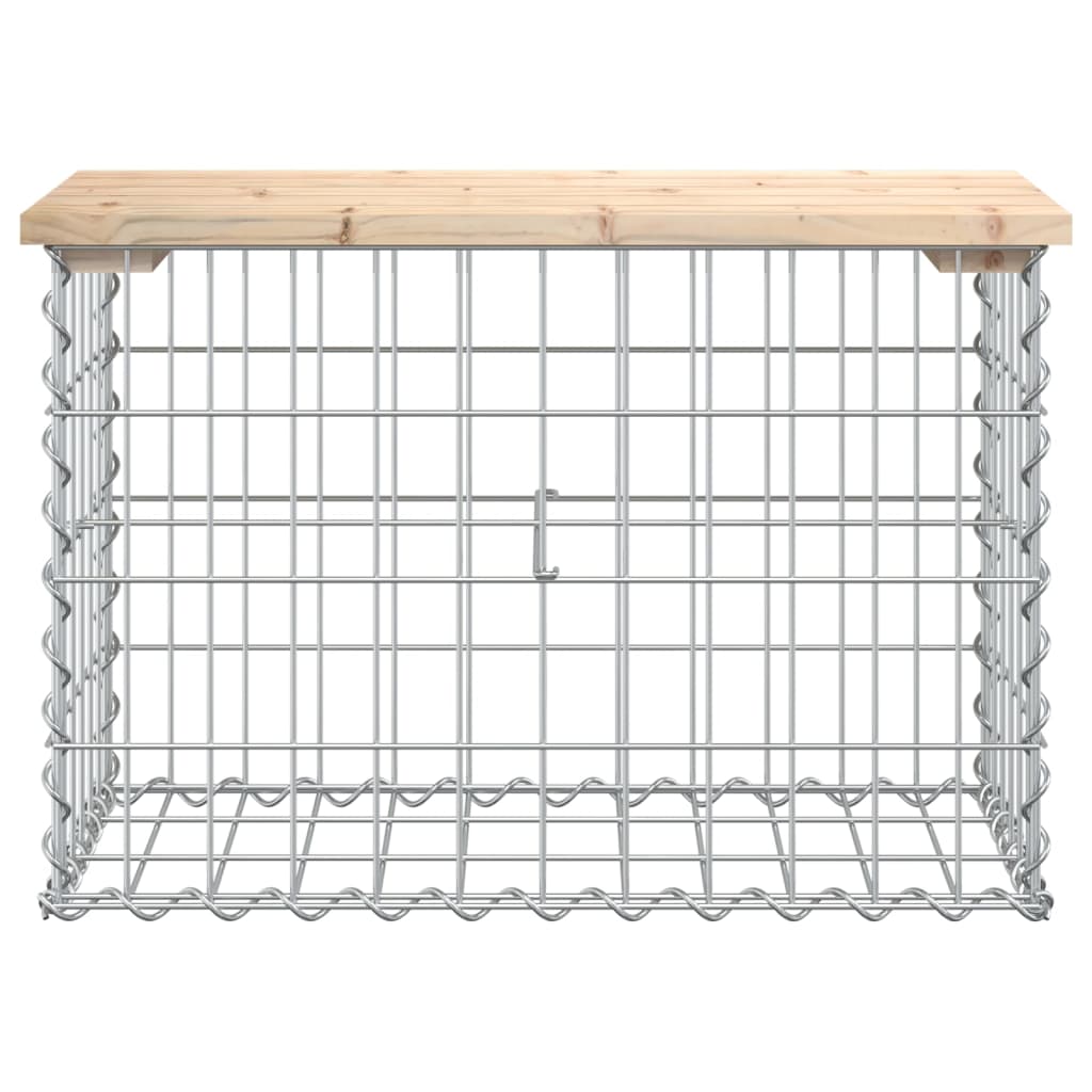 Gabion designer garden bench 63x31.5x42cm solid pine wood