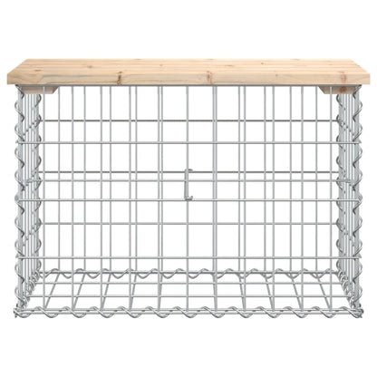 Gabion designer garden bench 63x31.5x42cm solid pine wood