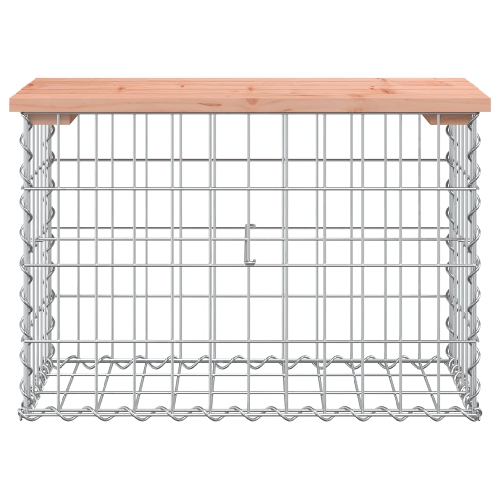 Gabion designer garden bench 63x31.5x42 cm solid Douglas fir wood