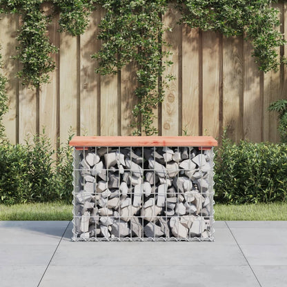 Gabion designer garden bench 63x31.5x42 cm solid Douglas fir wood