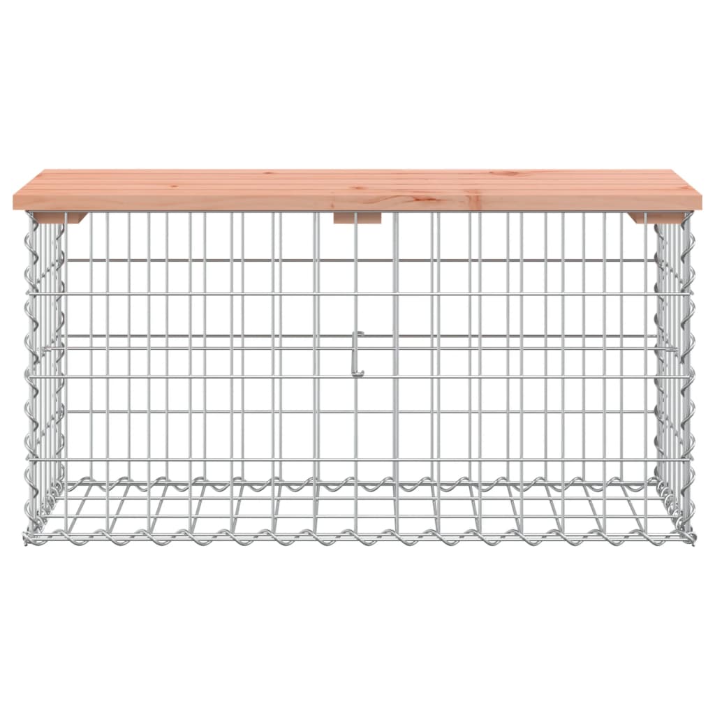 Gabion designer garden bench 83x31.5x42 cm solid Douglas wood