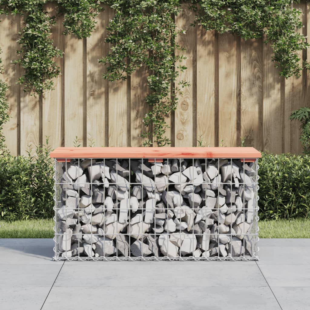 Gabion designer garden bench 83x31.5x42 cm solid Douglas wood