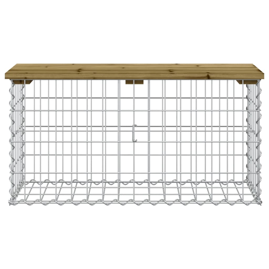 Banc de jardin design gabion 83x31,5x42 cm bois de pin imprégné