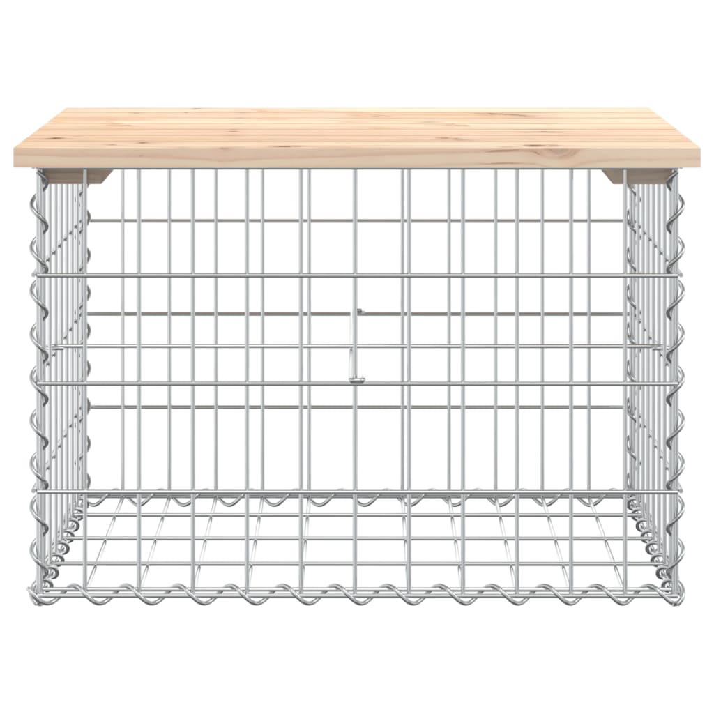 Gabion design garden bench 63x44x42 cm solid pine wood