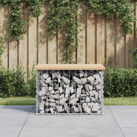 Gabion design garden bench 63x44x42 cm solid pine wood