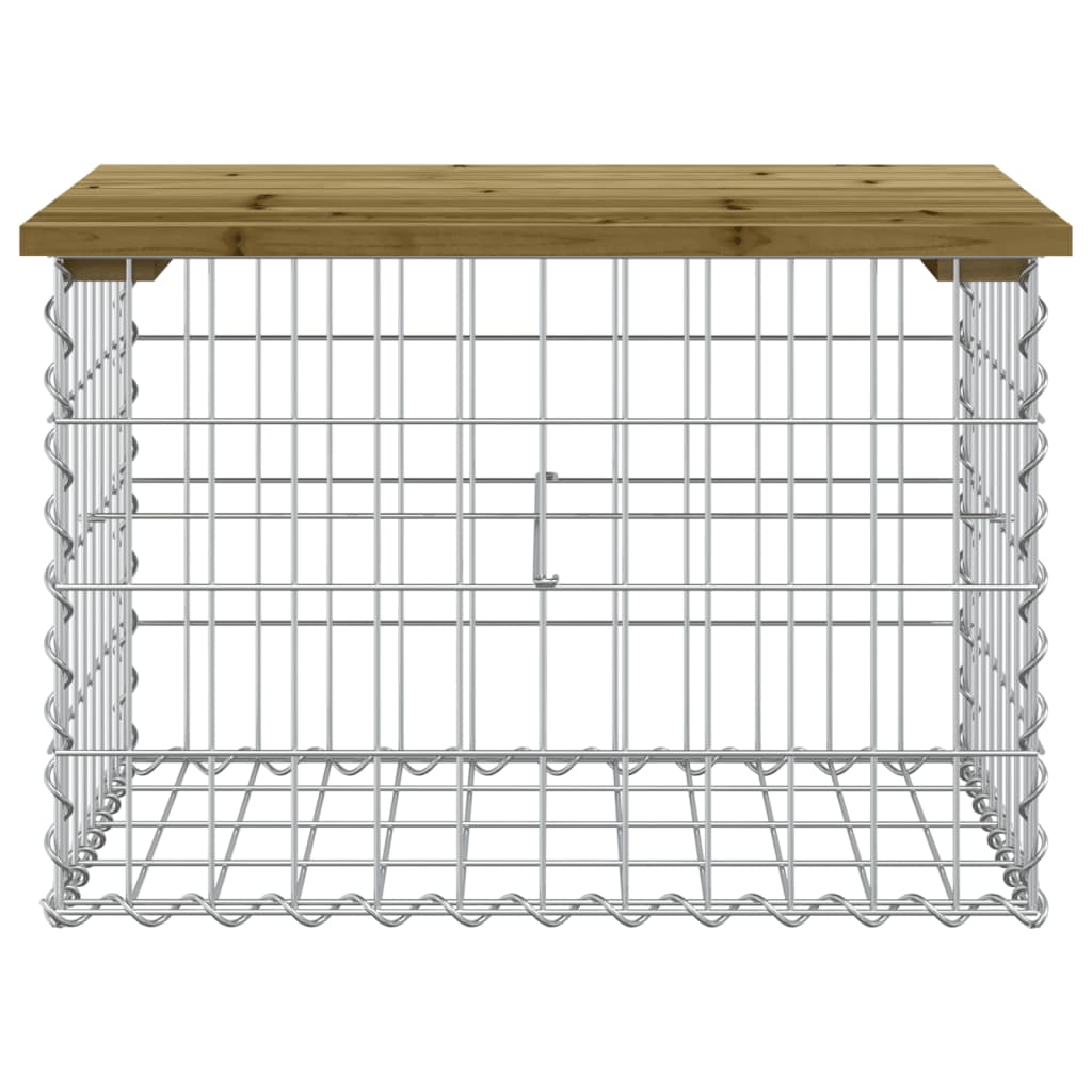 Gabion design garden bench 63x44x42 cm impregnated pine wood