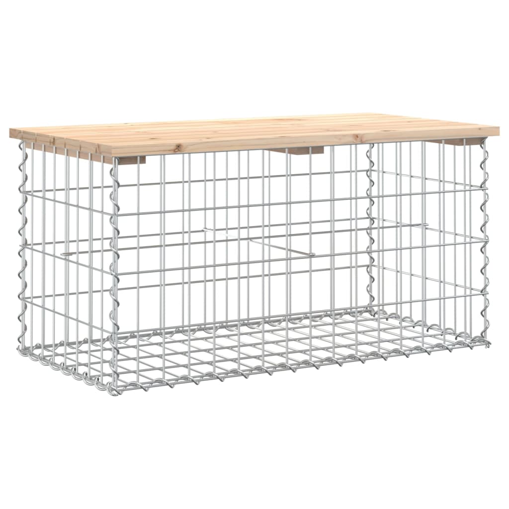 Banc de jardin design de gabion 83x44x42 cm bois massif de pin