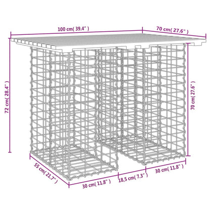 Banc de jardin design de gabion 100x70x72 cm bois massif de pin