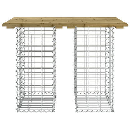 Banc de jardin design gabion 100x70x72 cm bois de pin imprégné