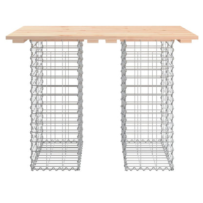 Banc de jardin design de gabion 100x70x72 cm bois massif de pin