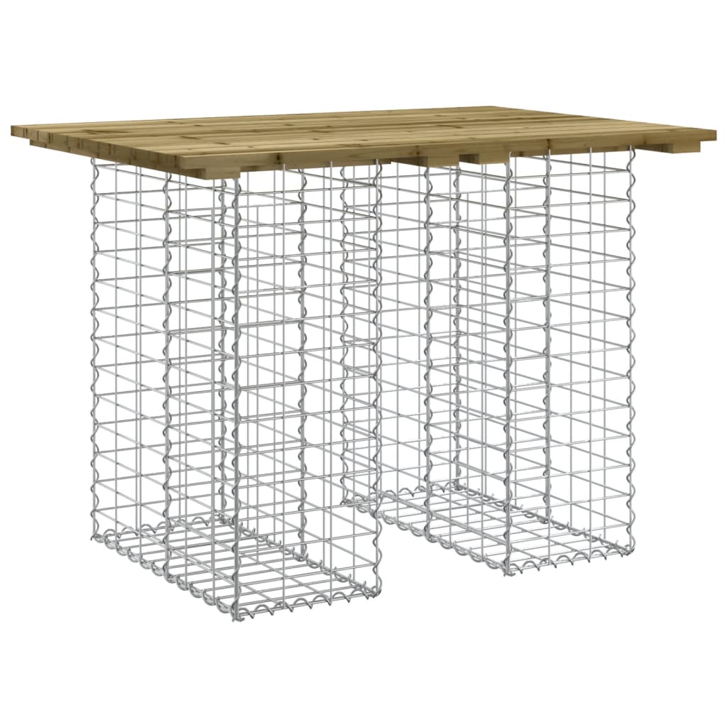 Banc de jardin design gabion 100x70x72 cm bois de pin imprégné