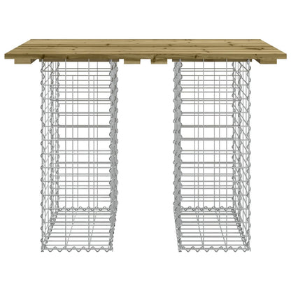 Banc de jardin design gabion 100x70x72 cm bois de pin imprégné