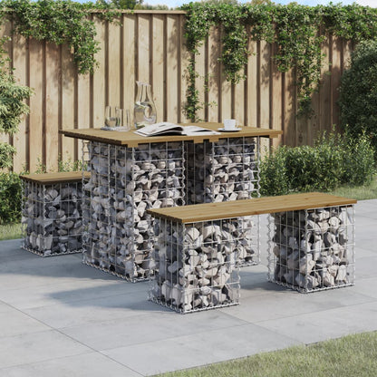 Banc de jardin design gabion 100x70x72 cm bois de pin imprégné