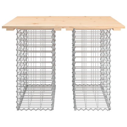 Banc de jardin design de gabion 100x102x72cm bois massif de pin