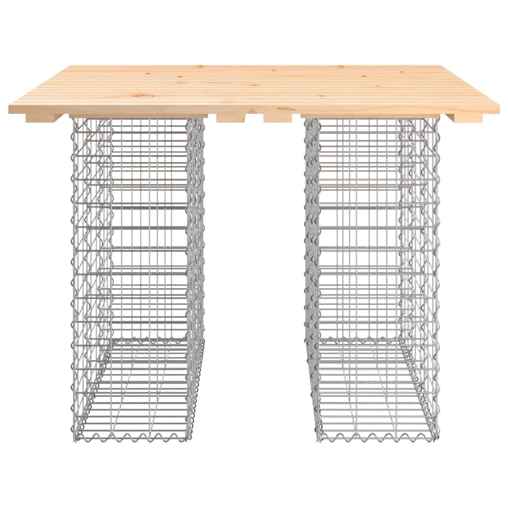 Banc de jardin design de gabion 100x102x72cm bois massif de pin