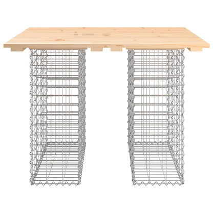 Banc de jardin design de gabion 100x102x72cm bois massif de pin