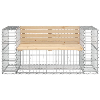 Banc de jardin design gabion 143x71x65,5 cm bois massif de pin