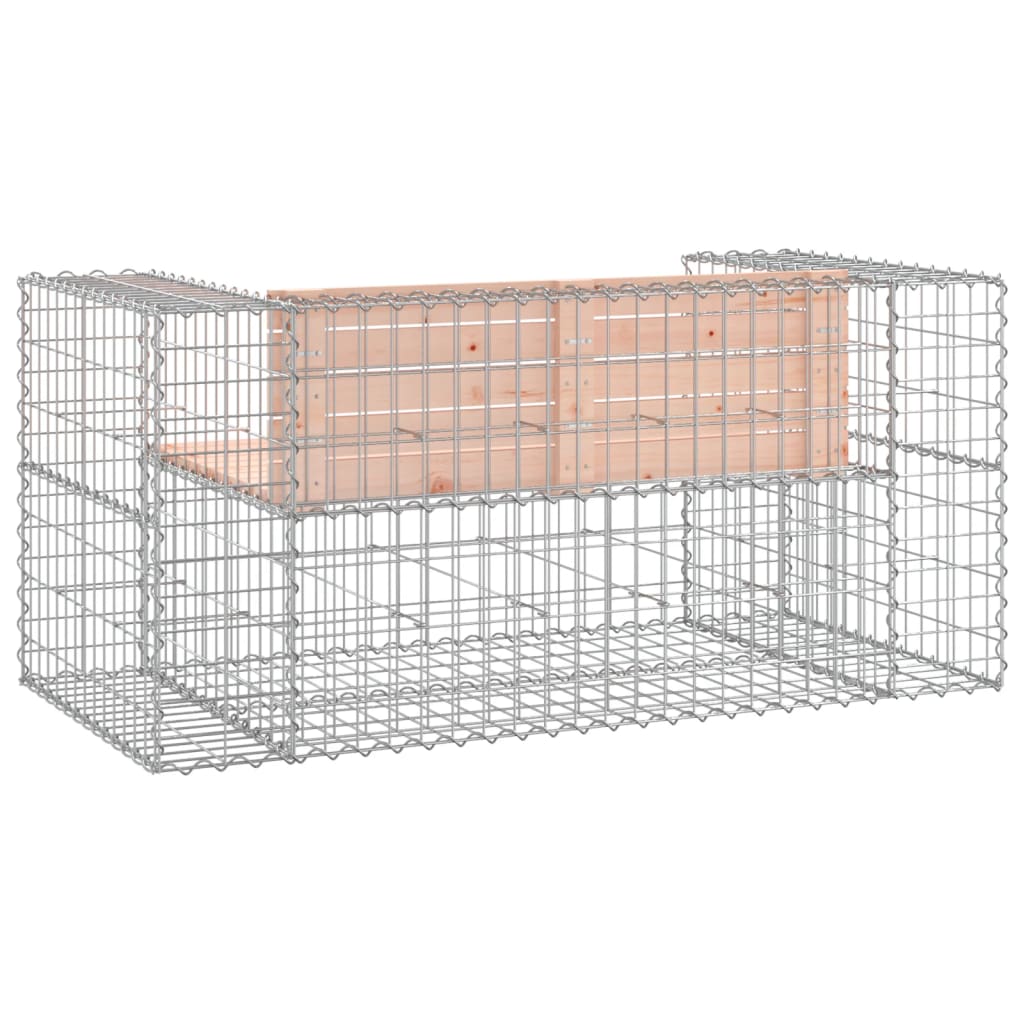 Banc jardin design gabion 143x71x65,5 cm bois massif de douglas