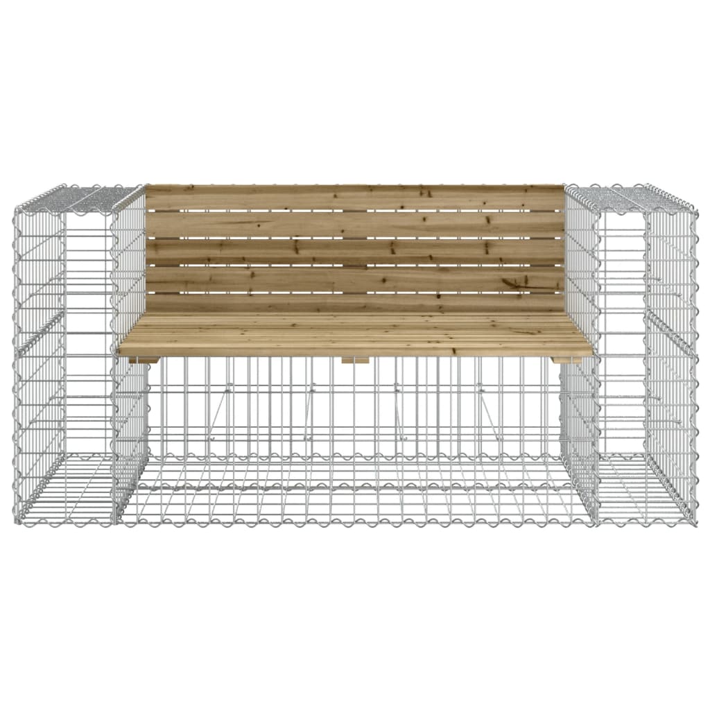 Banc de jardin design gabion 143x71x65,5cm bois de pin imprégné