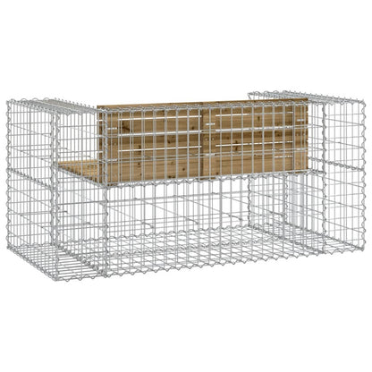 Banc de jardin design gabion 143x71x65,5cm bois de pin imprégné