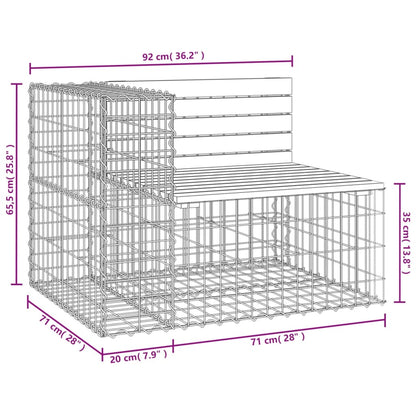 Banc de jardin design gabion 92x71x65,5 cm bois massif de pin