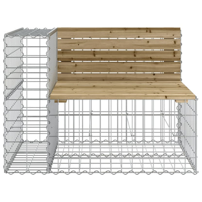 Banc de jardin design gabion 92x71x65,5cm bois de pin imprégné