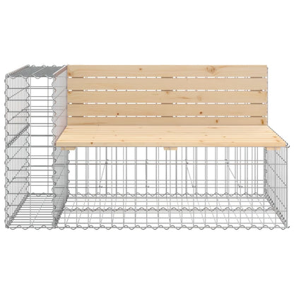 Banc de jardin design gabion 122x71x65,5 cm bois massif de pin