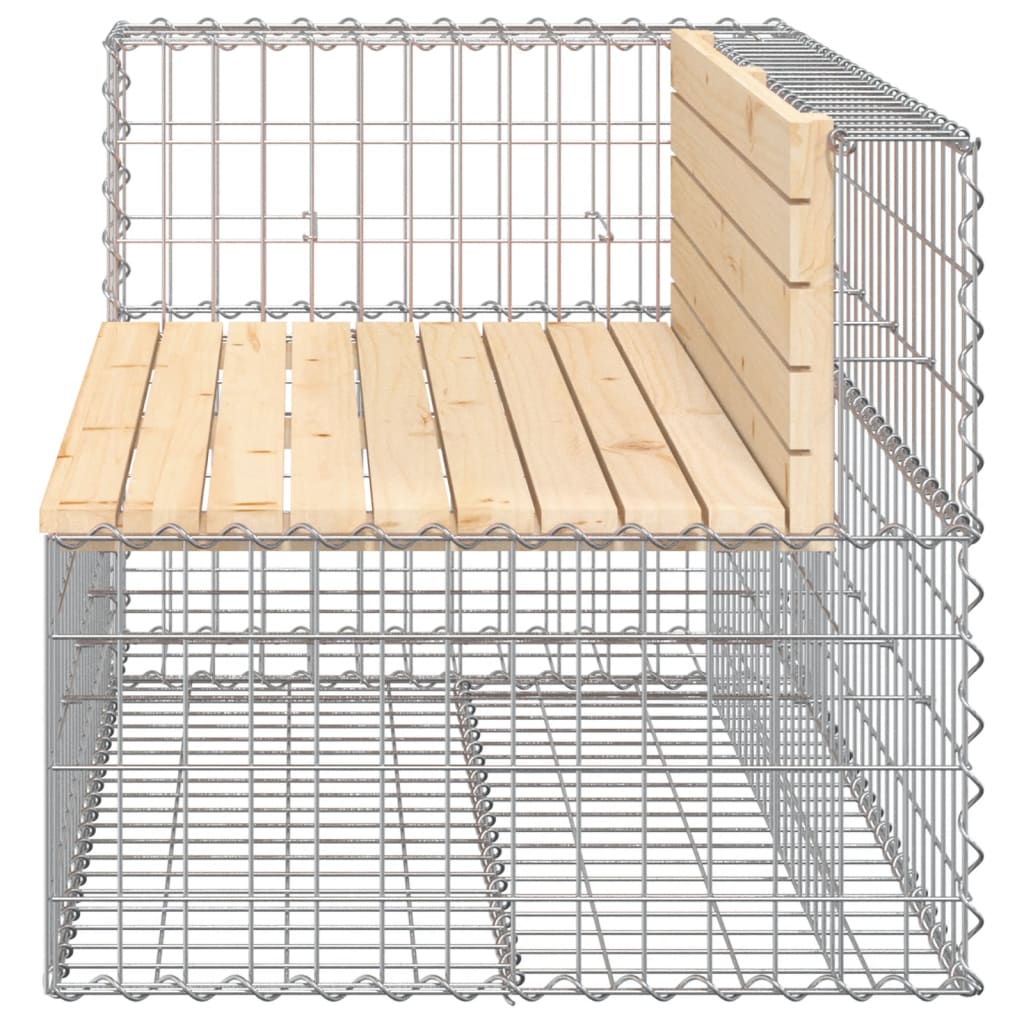 Banc de jardin design gabion 122x71x65,5 cm bois massif de pin