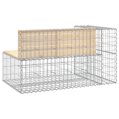 Banc de jardin design gabion 122x71x65,5 cm bois massif de pin