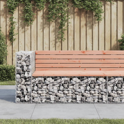 Banc jardin design gabion 122x71x65,5 cm bois massif de douglas