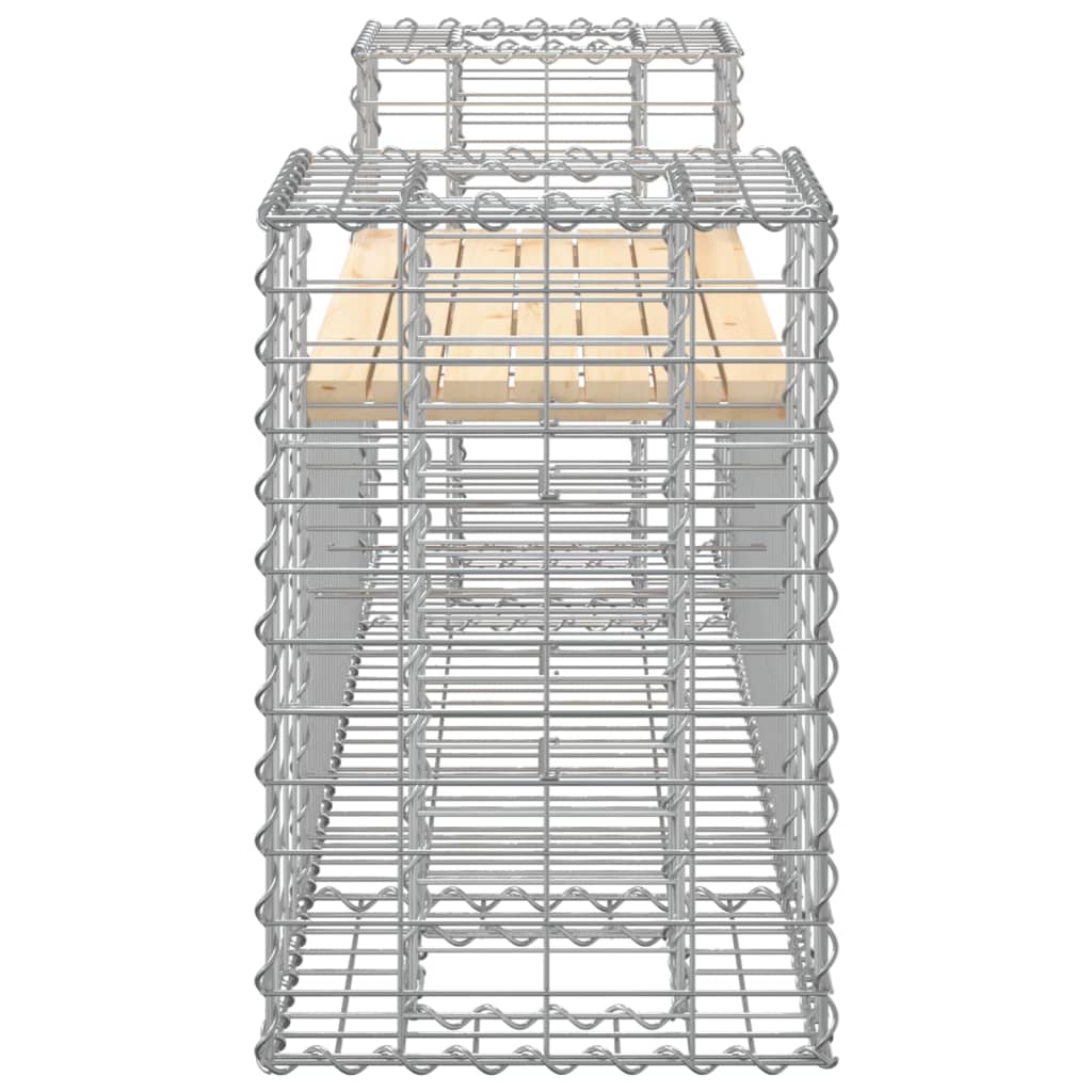 Banc de jardin design gabion 183x41x60,5 cm bois massif de pin