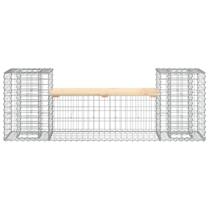 Banc de jardin design gabion 183x41x60,5 cm bois massif de pin