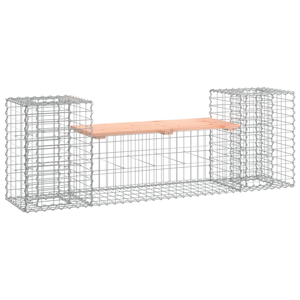 Banc de jardin design gabion 183x41x60,5 cm bois massif douglas