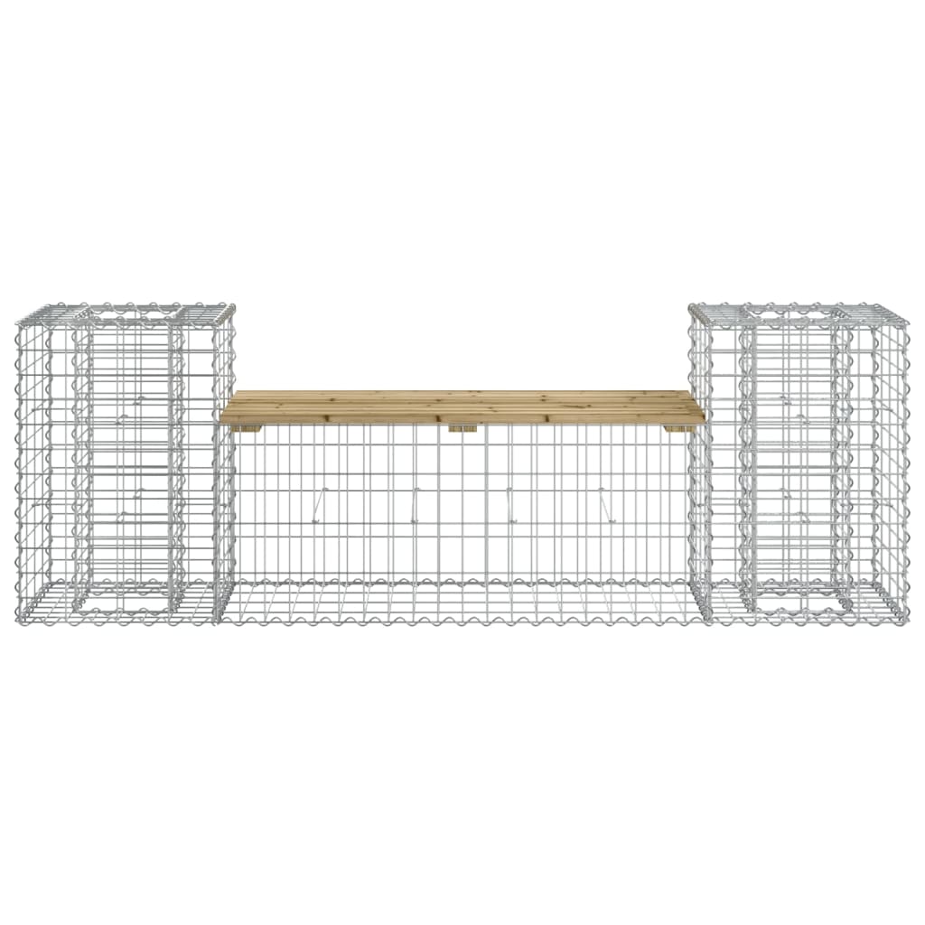 Banc de jardin design gabion 183x41x60,5cm bois de pin imprégné