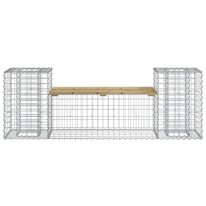 Banc de jardin design gabion 183x41x60,5cm bois de pin imprégné