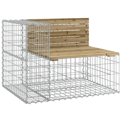 Banc de jardin design gabion 184x71x65,5cm bois de pin imprégné