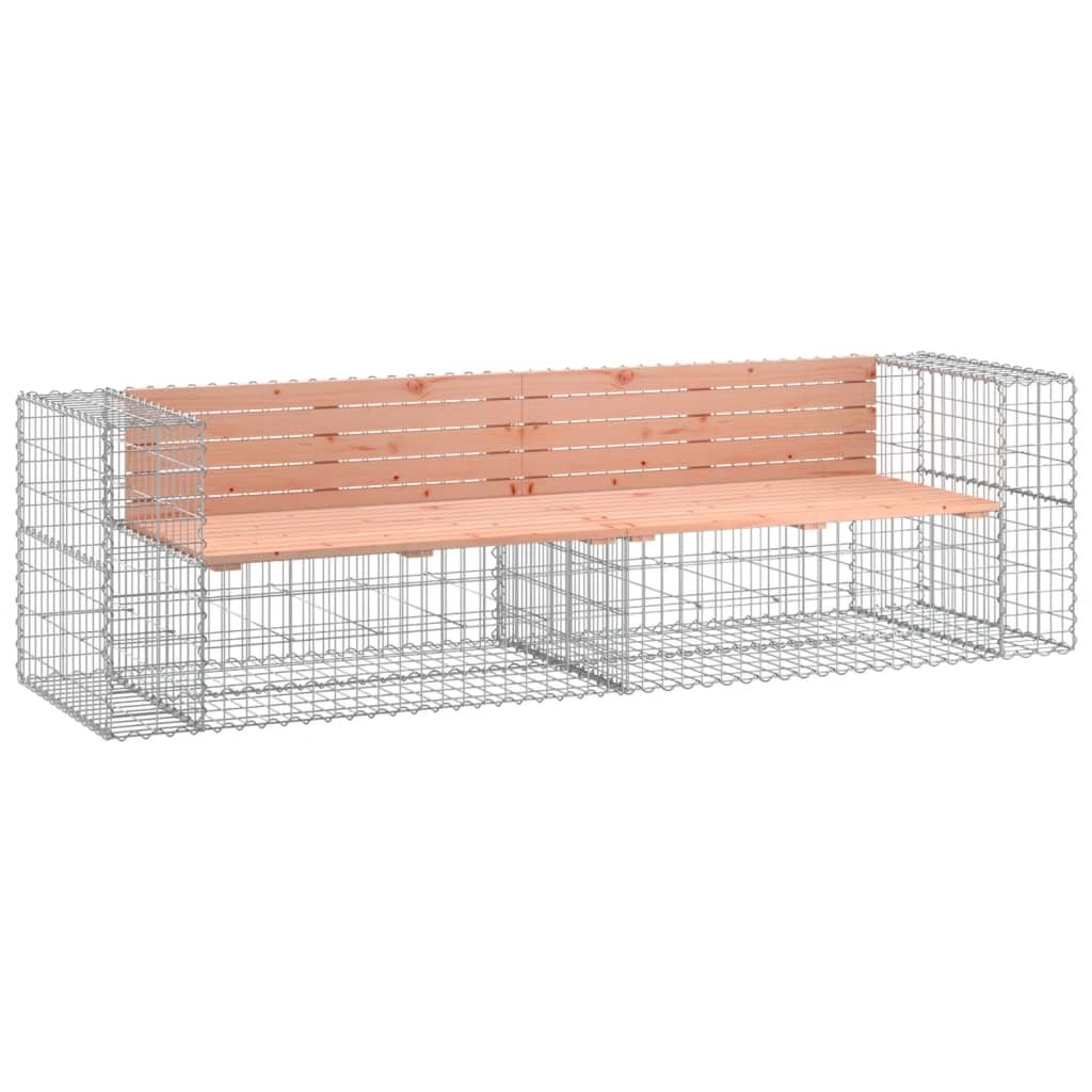 Banc de jardin design gabion 244x71x65,5 cm bois massif douglas