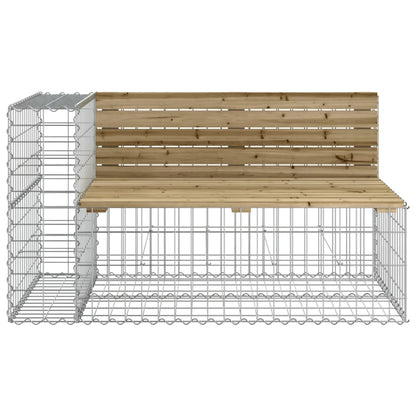 Banc de jardin design gabion 244x71x65,5cm bois de pin imprégné