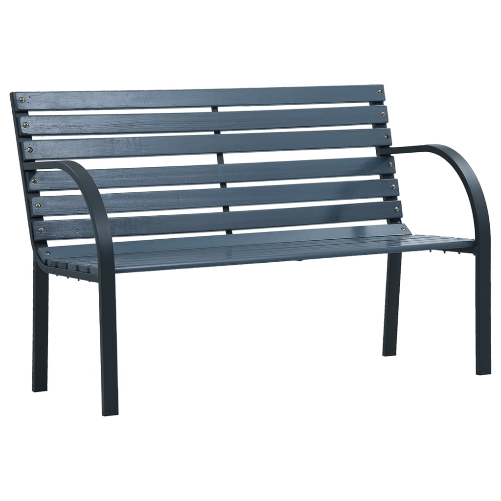 Banc de jardin Gris 112 cm Bois de sapin massif