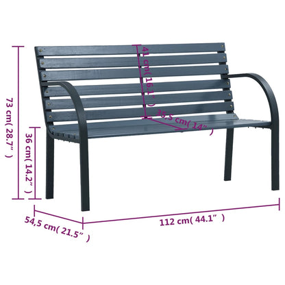 Banc de jardin Gris 112 cm Bois de sapin massif