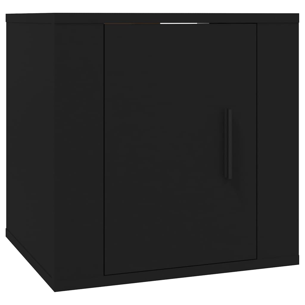 Muebles TV de pared 2 uds Negro 40x34,5x40 cm