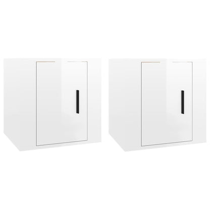 Meubles TV muraux 2 pcs Blanc brillant 40x34,5x40 cm