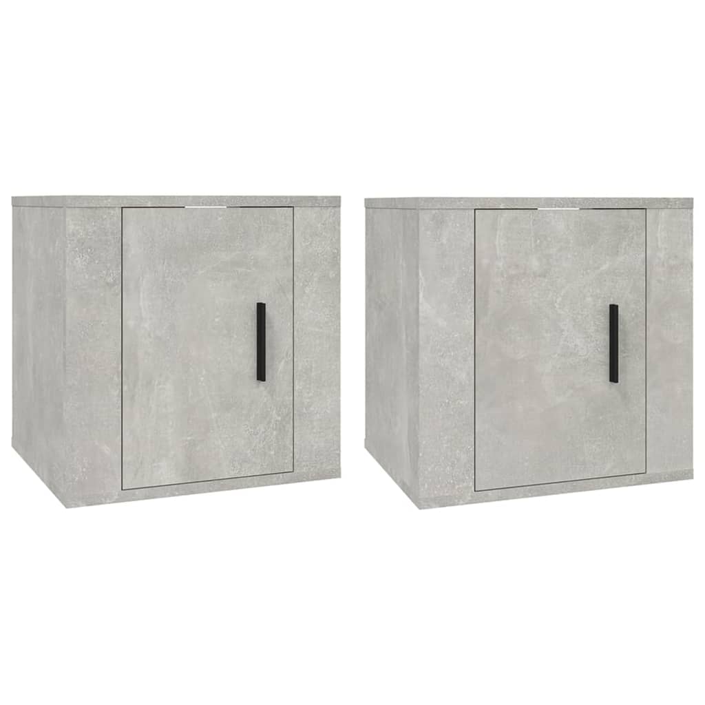 Wall-mounted TV cabinets 2 pcs Concrete grey 40x34.5x40 cm