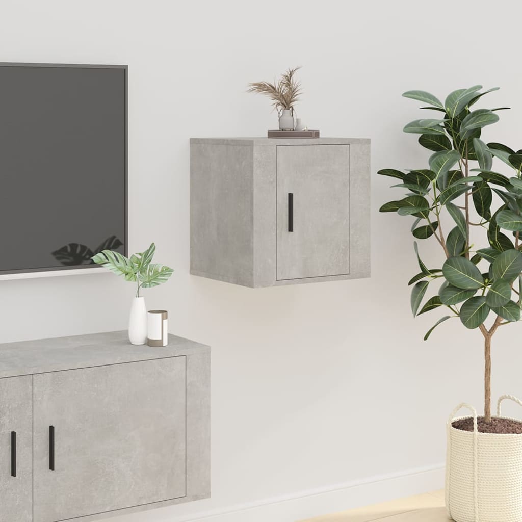 Wall-mounted TV cabinets 2 pcs Concrete grey 40x34.5x40 cm