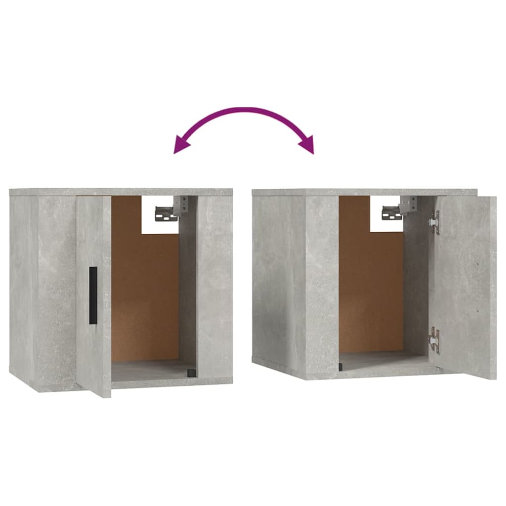 Wall-mounted TV cabinets 2 pcs Concrete grey 40x34.5x40 cm