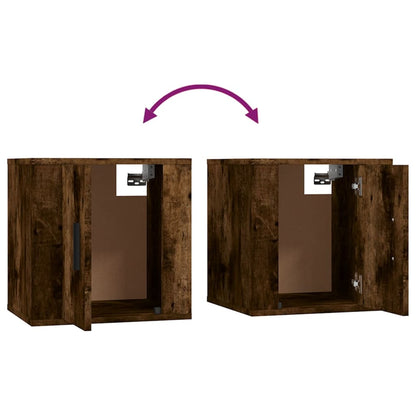 Wall mounted TV cabinets 2 pcs Smoked oak 40x34.5x40 cm