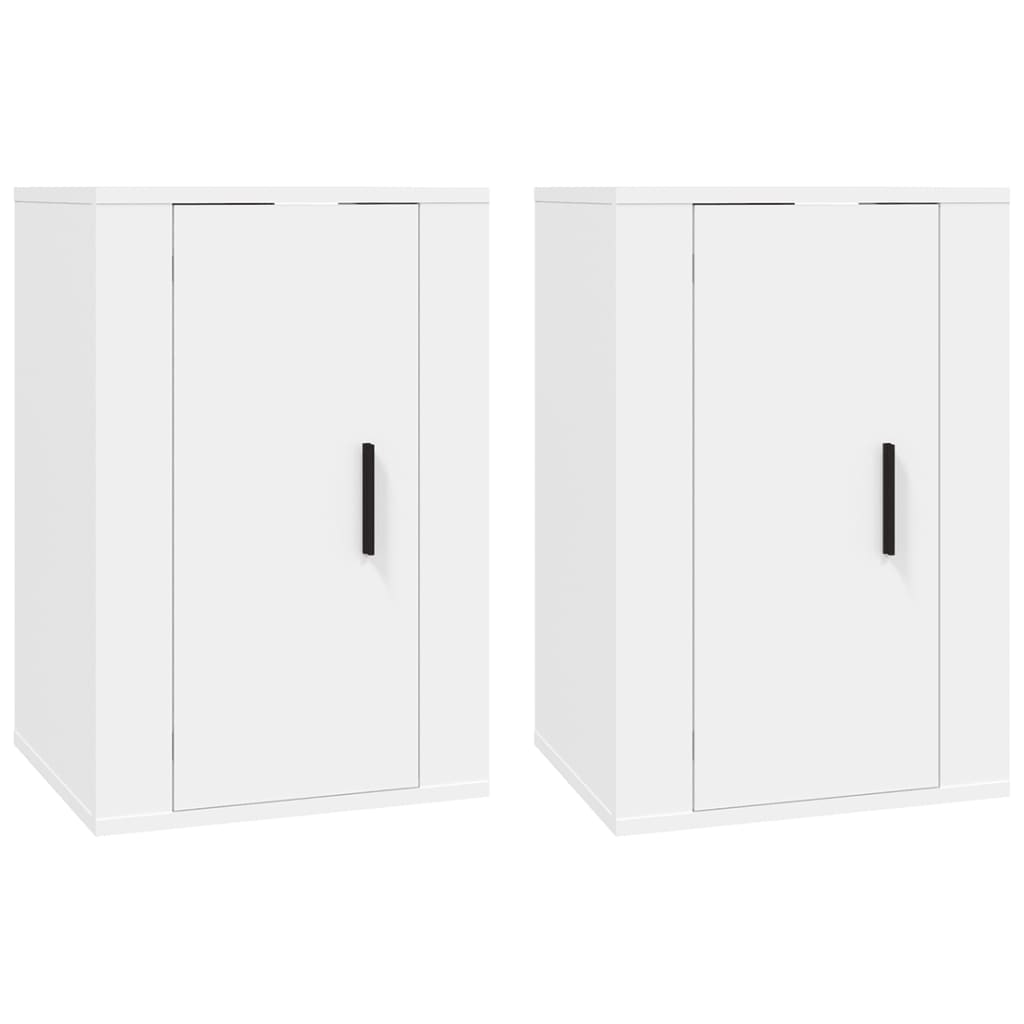 Muebles TV de pared 2 uds Blanco 40x34,5x60 cm