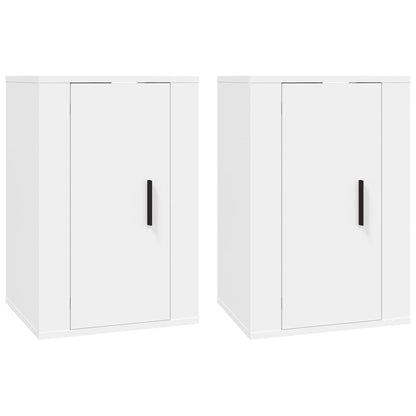 Muebles TV de pared 2 uds Blanco 40x34,5x60 cm