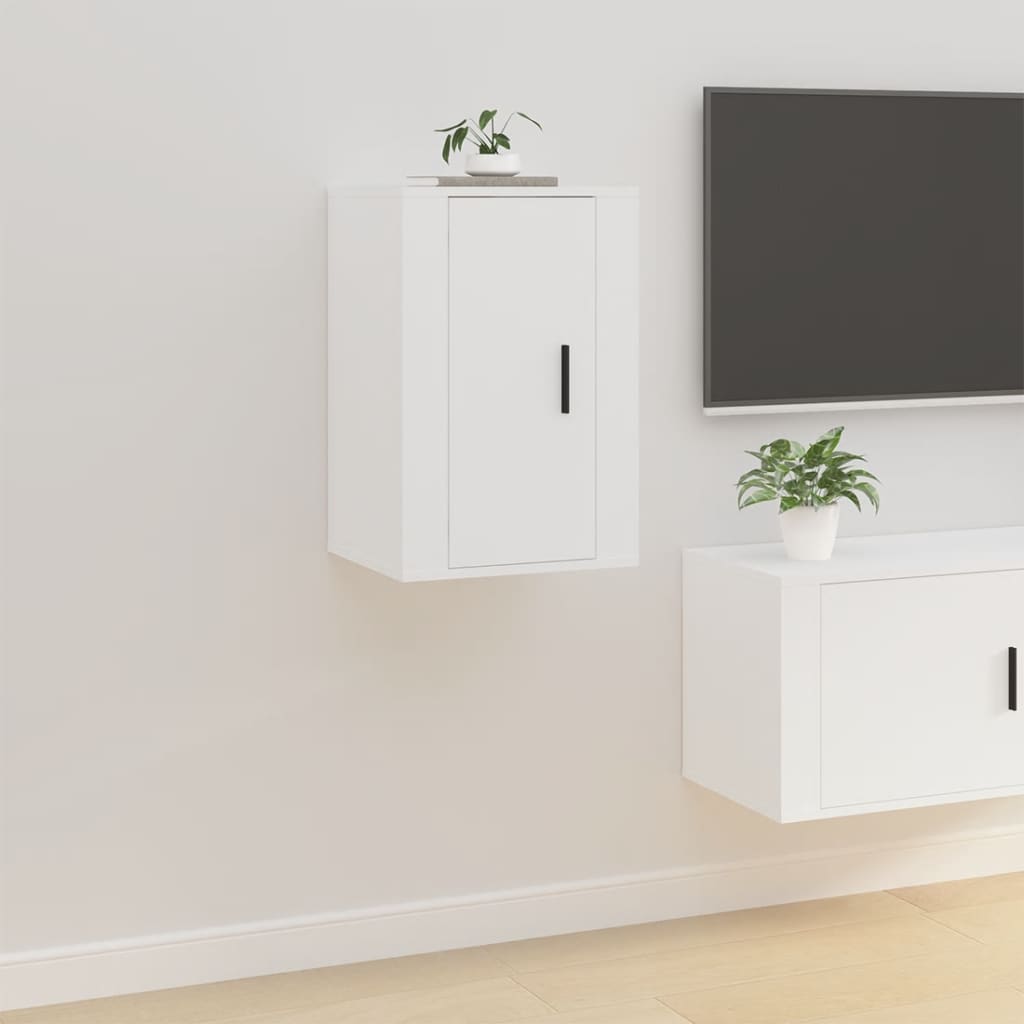 Muebles TV de pared 2 uds Blanco 40x34,5x60 cm